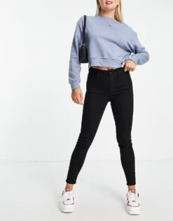 Pull&Bear High Waisted Ultra Skinny Basic Jean In Black For Women