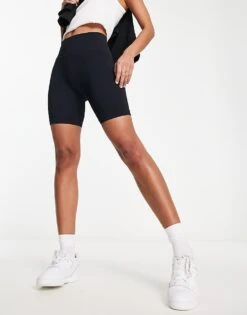 Pull&Bear Seamless Legging Shorts Co-ord In Black For Women