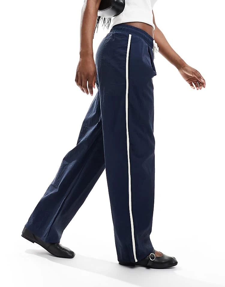 Pull&Bear Stripe Detail Jogger In Navy For Women Blue - Image 6