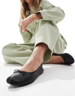 Pull&Bear Ballet Pump In Black For Women