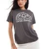 Pull&Bear 'Chase Sunsets' Graphic T-shirt In Washed Grey For Women