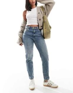 Pull&Bear Comfort Mom Jean In Blue For Women