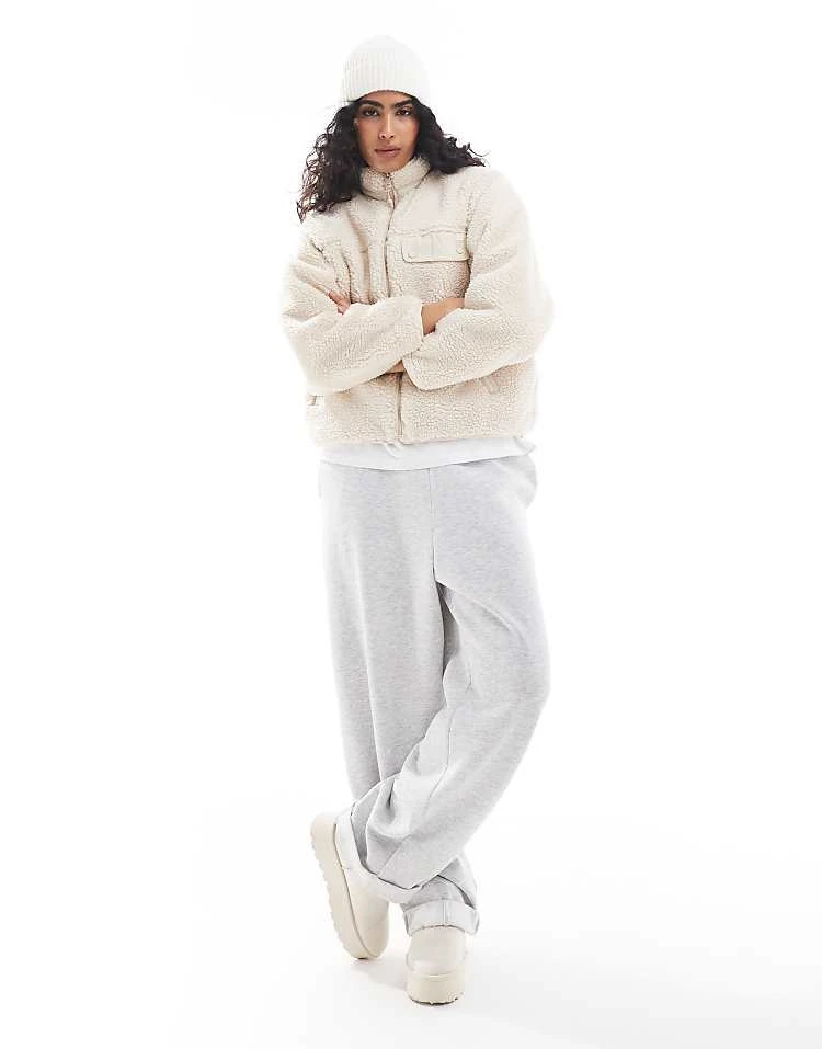 Pull&Bear Zip Up Fleece In Beige For Women - Image 3