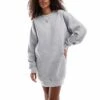 Pull&Bear Oversized Sweat Dress In Light Grey For Women