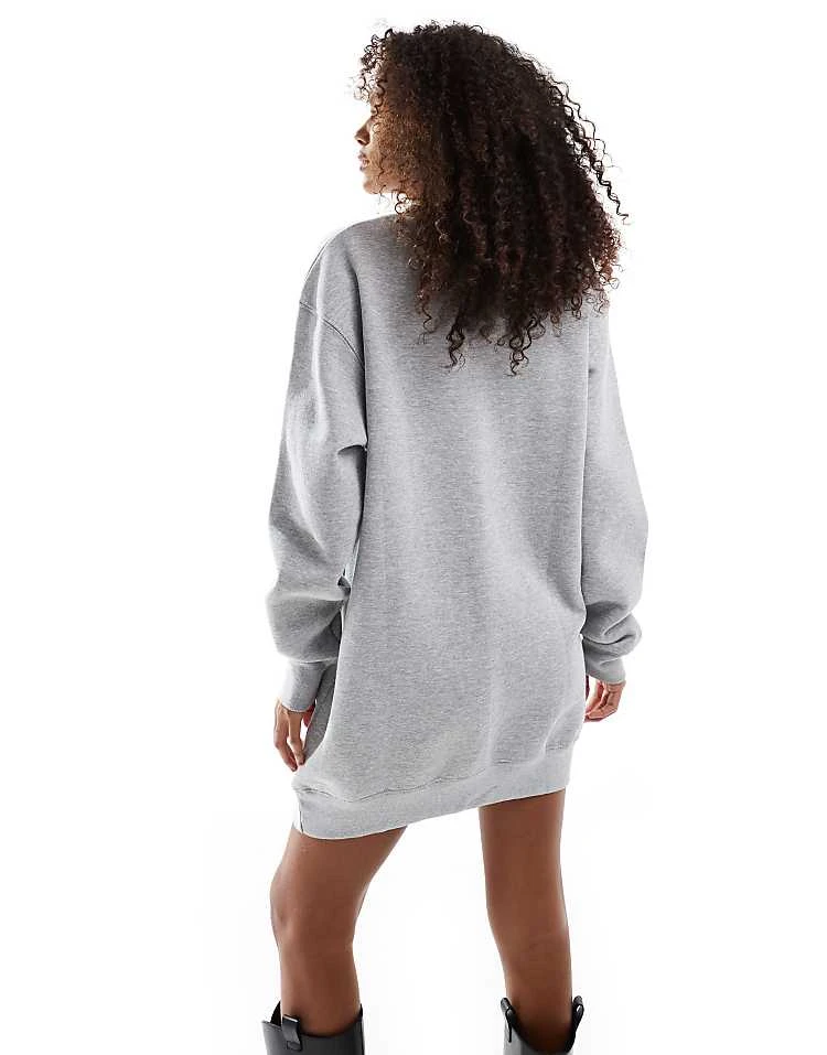 Pull&Bear Oversized Sweat Dress In Light Grey For Women - Image 4