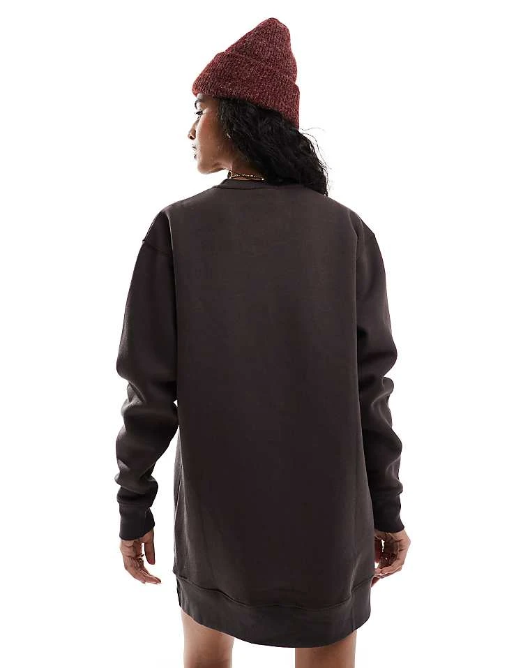 Pull&Bear Oversized Sweat Dress In Chocolate Brown For Women - Image 4