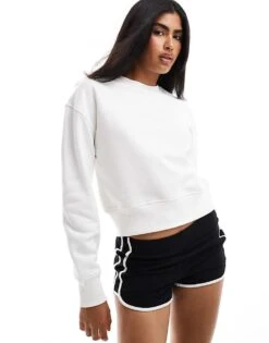 Pull&Bear Boxy Sweater In Ecru For Women