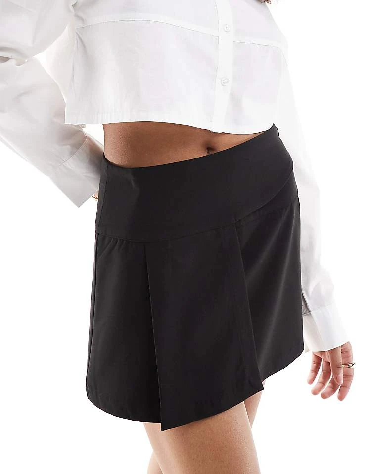 Pull&Bear Wrap Belt Detail Tailored Mini Skirt In Black For Women - Image 6