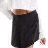 Pull&Bear Wrap Belt Detail Tailored Mini Skirt In Black For Women