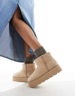 Pull&Bear Cosy Ankle Boot In Sand For Women