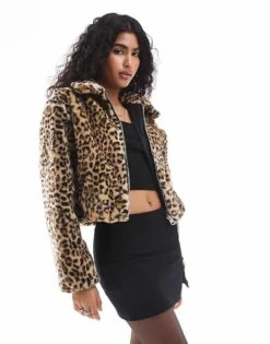 Pull&Bear Faux Fur Coat In Leopard Print For Women