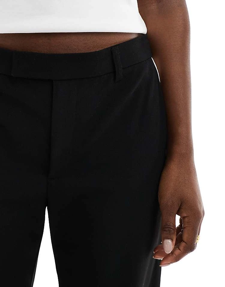 Pull&Bear Wide Leg Trouser With Side Stripe Detail In Black For Women - Image 4