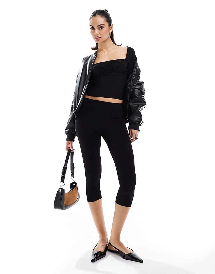 Pull&Bear Ruched Long Sleeve Mesh Top In Black For Women - Image 4