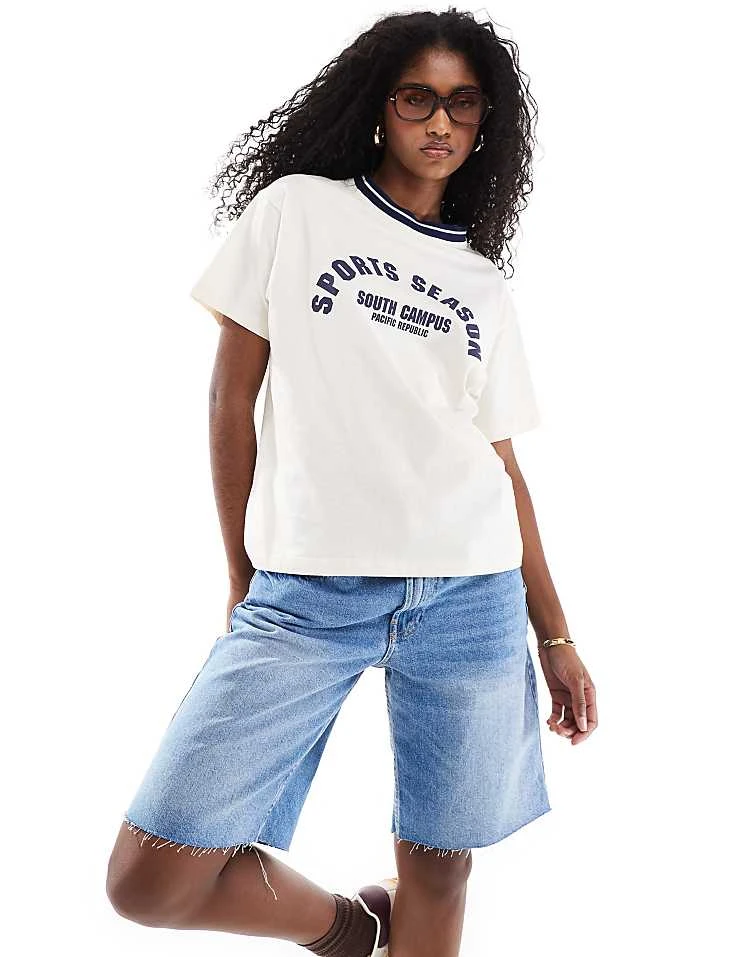 Pull&Bear Denim Jort In Washed Blue For Women - Image 5