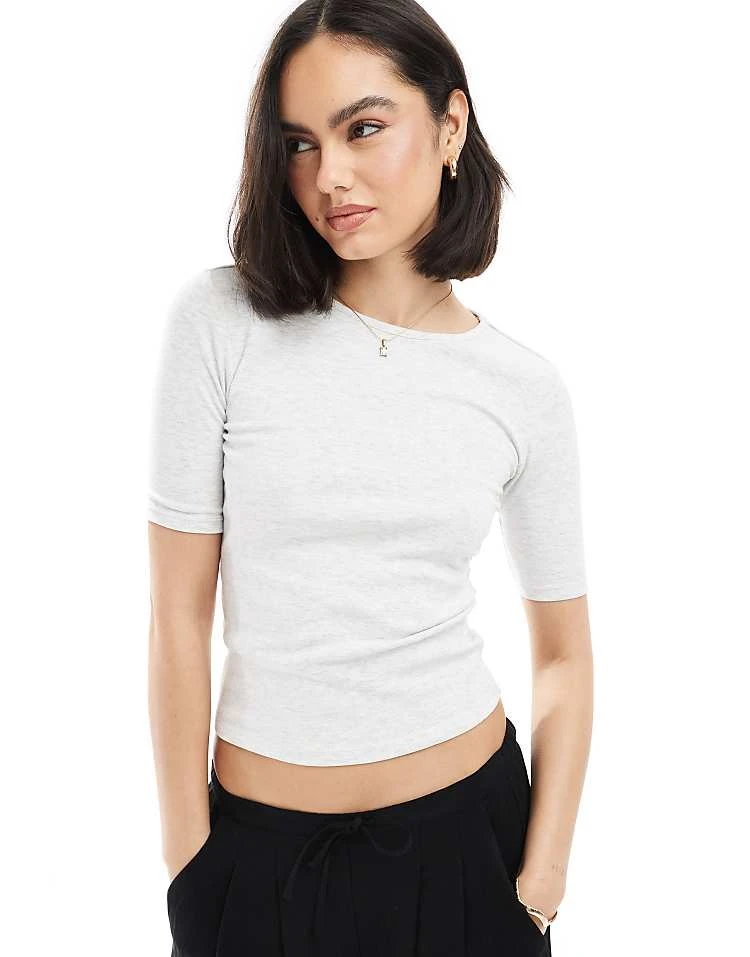 Pull&Bear T-shirt In Grey Marl For Women