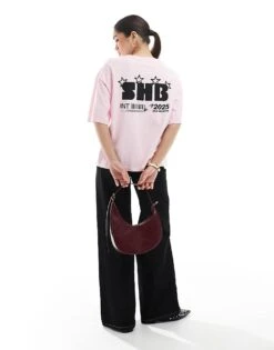 Pull&Bear Graphic T-shirt In Pink For Women