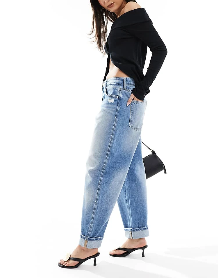 Pull&Bear Balloon Leg Jean In Washed Blue For Women - Image 2