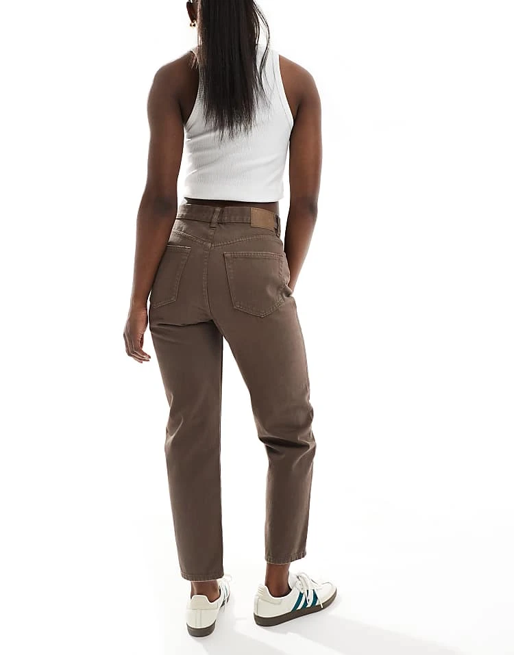 Pull&Bear High Rise Mom Jean In Brown For Women - Image 3