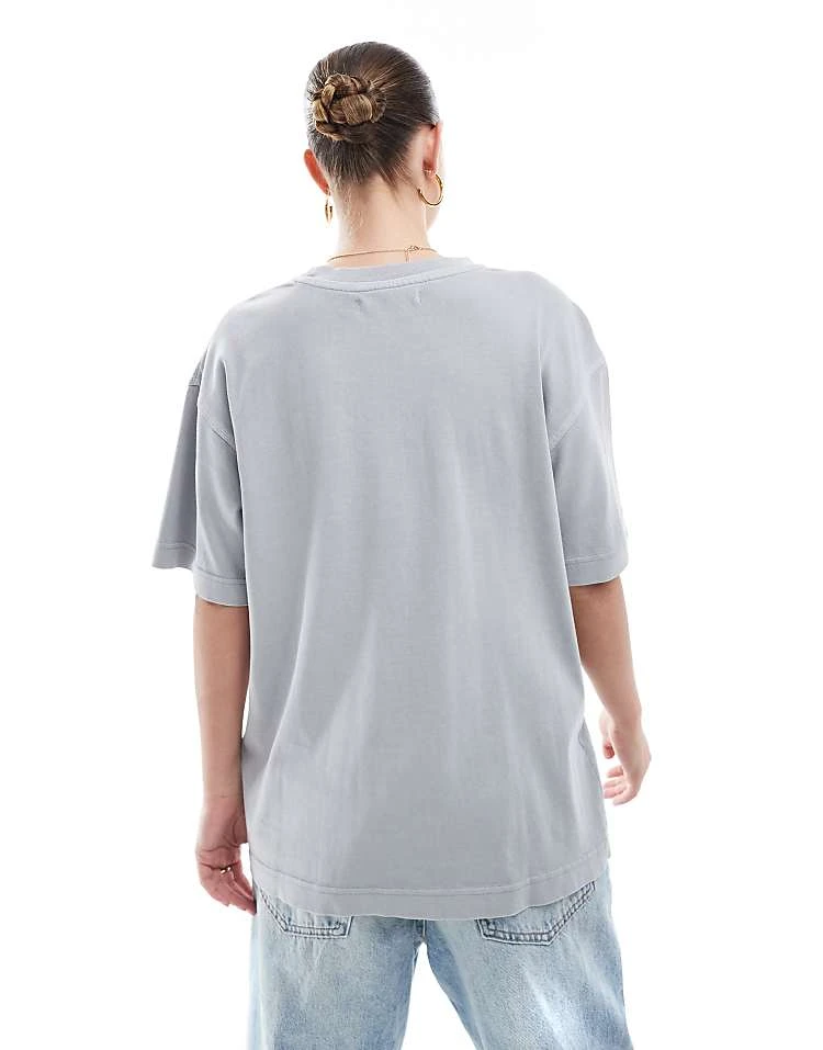 Pull&Bear Oversized T-shirt In Washed Grey For Women - Image 4