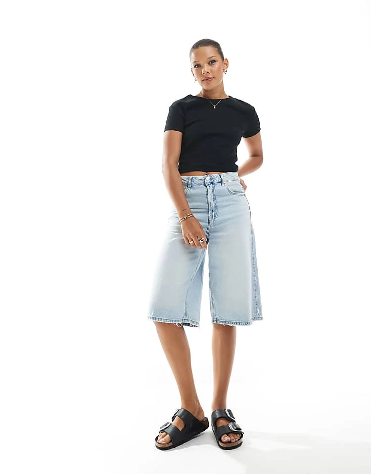 Pull&Bear 2 Pack Baby Tee In Black & Stripe For Women White/black - Image 2