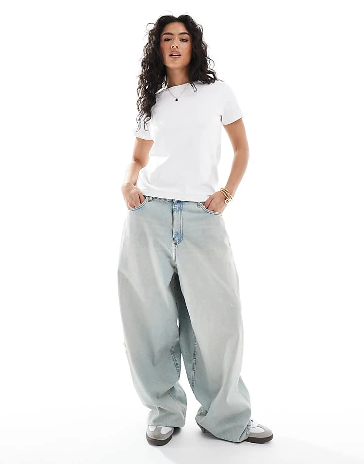 Pull&Bear 2 Pack Short Sleeve Cotton T-shirt In Black & White For Women White/black - Image 4